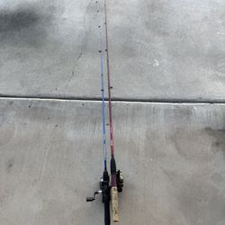2 Fishing Poles - Both Shakespeare 1 Firebird And 1 Ranger With Reels See Pics