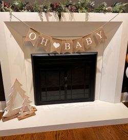 Oh baby burlap sign
