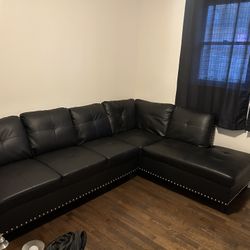 Faux Leather Sectional Couch
