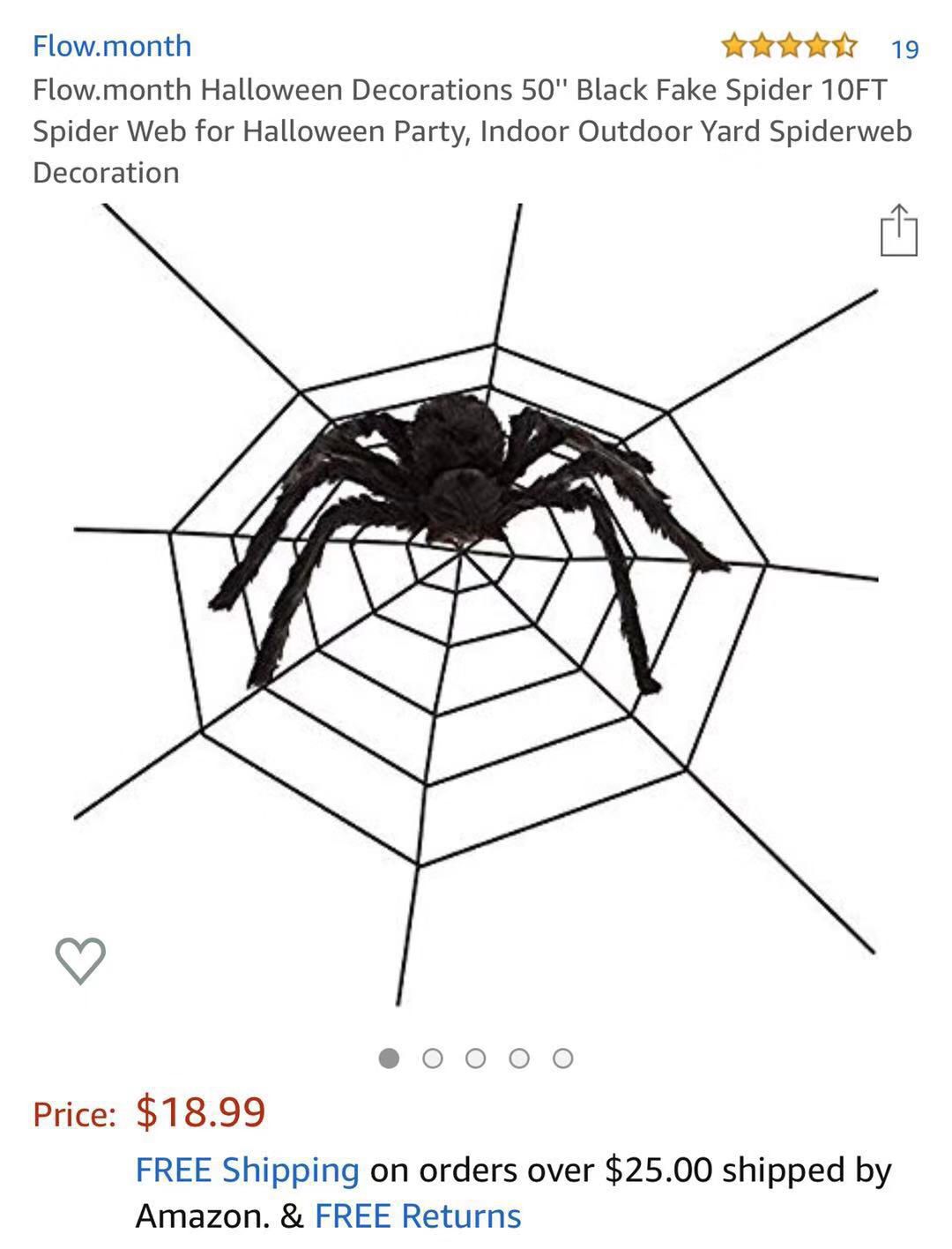 Halloween Decorations Black Fake Spider