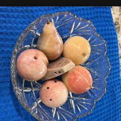 Stone Fruit And Crystal Bowl