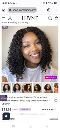 12 Inch Water Wave 4x4 Closure Lace Wig