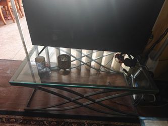 Glass table for tv