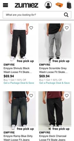 ZUMIEZ EMPYRE USED JEANS -36