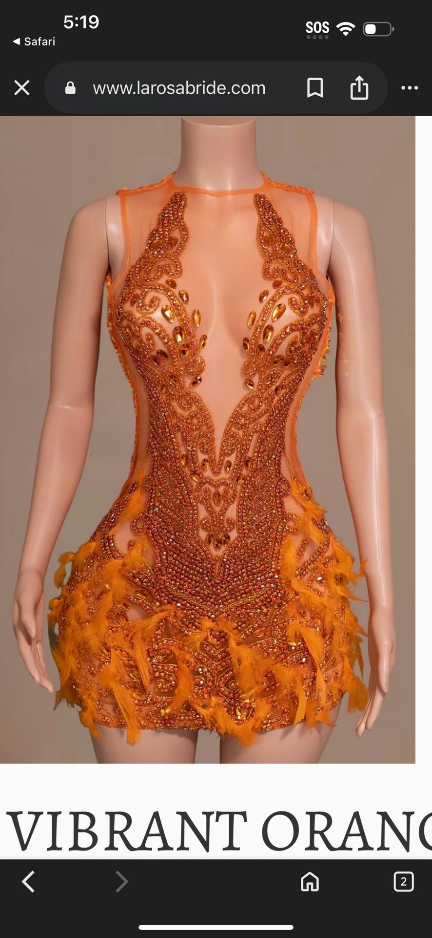Orange Prom / Birthday Dress