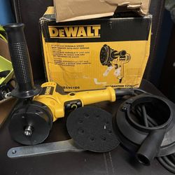 DEWALT 6 Amp Corded Variable Speed Disk Sander with 5 in., 8 Hole Hook and Loop Pad, Dust Shroud and Wrench