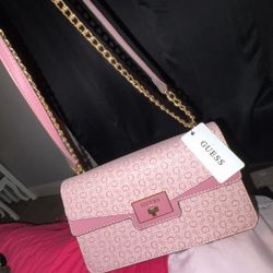 pink guess purse
