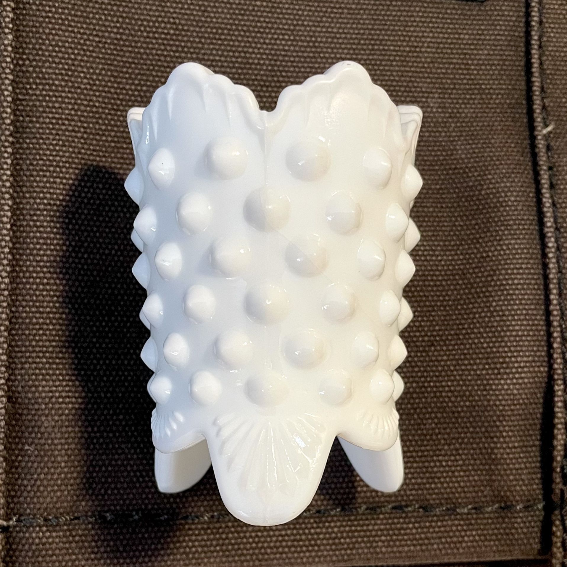 *VINTAGE* FENTON Milk Glass Votive Candle Holder - White - Hobnail - Milk Glass