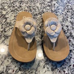 Corky’s Floral Embellished Slip-On Sandals