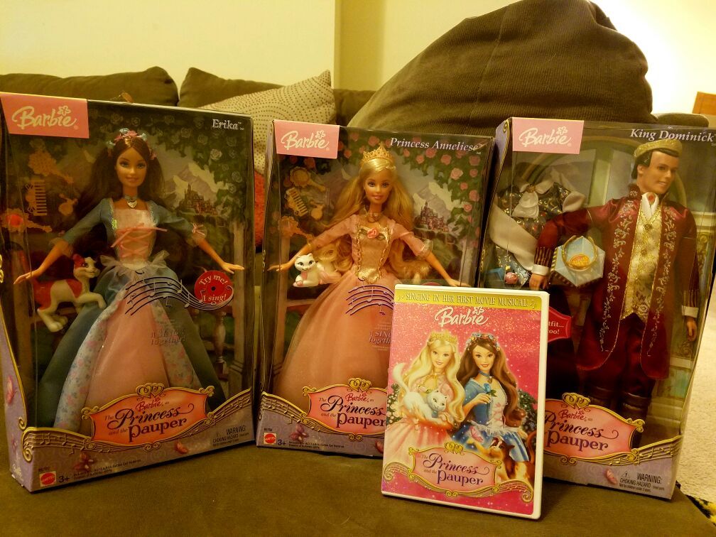 Barbie Princess And the Pauper Dolls And Video