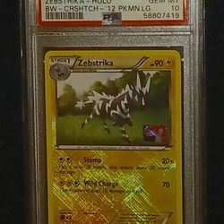 2011 Zebstrika Holo Rare PSA 10 Low Pop 8, Pokemon Card