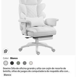 🤍✨ SILLA GAMER DOWINX BLANCA – EDICIÓN ELEGANTE ✨🤍