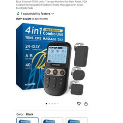 Kongzee 4-in-1 TENS and Powered Muscle Stimulator Combo Unit