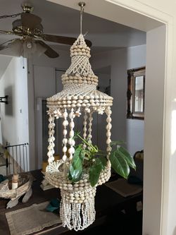Vintage Circular Seashell Plant Hanger