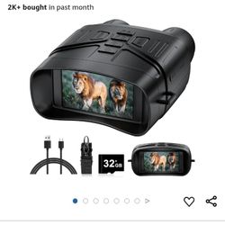 Night Vision Goggles - 4K Night Vision Binoculars with 5000mAh Rechargeable Battery, 32GB TF Card can Save Photo and Video, 3'' HD Screen for Camping 