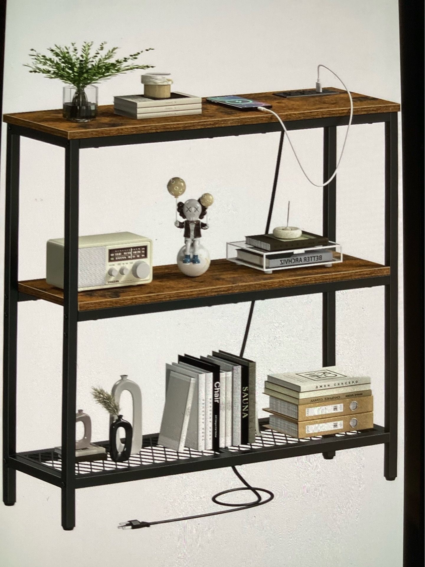 Console Table with Power outlet USB Port