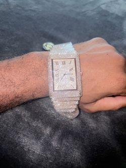 Iced out men’s watch Cz crystals