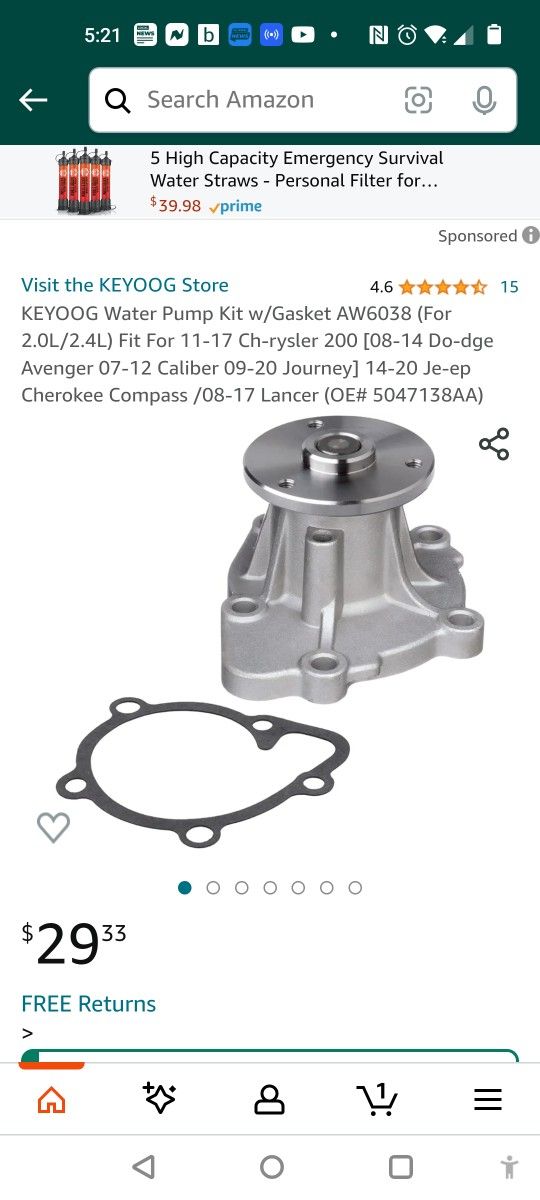 Water Pump Jeep Patriot