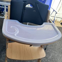 Abiie Beyond Junior Wooden High Chair with Tray