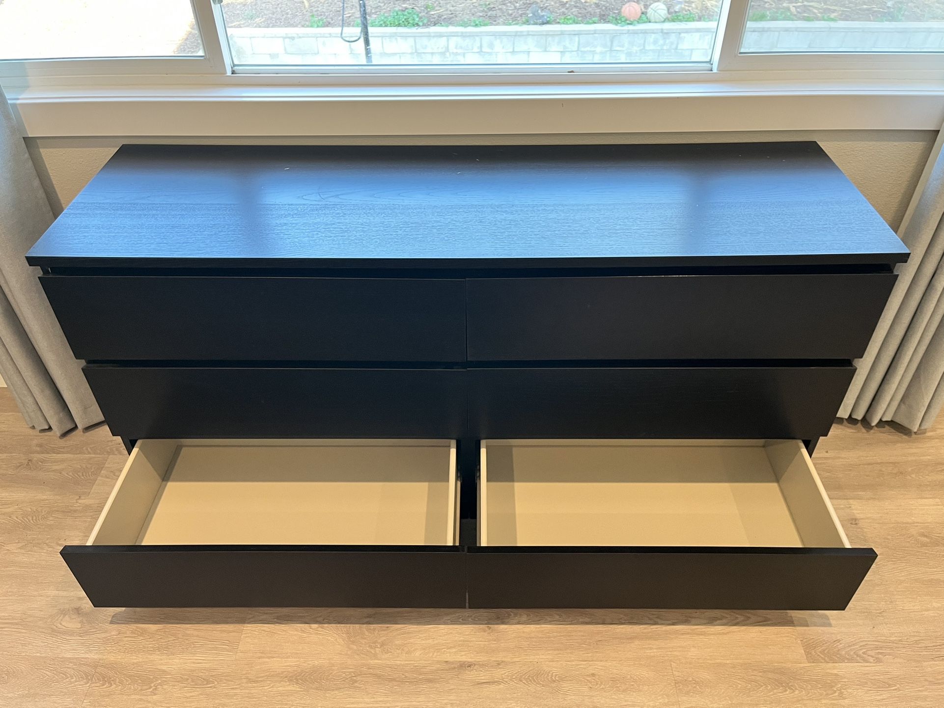 ikea malm dresser black 6-drawer dresser, black-brown, 63 x 30 3/4