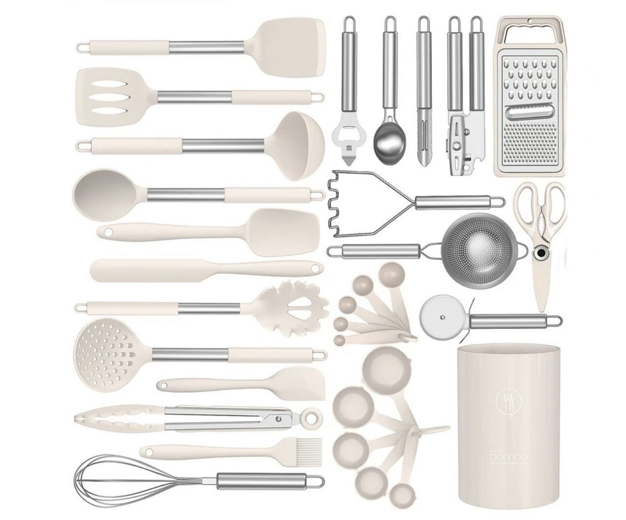 Silicone Cooking Utensils Set - Heat Resistant, BPA FREE Kitchen Gadgets