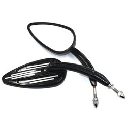 Black Rear View Left&Right Mirrors For Harley 1982-later all models PN: MT427-009-BK