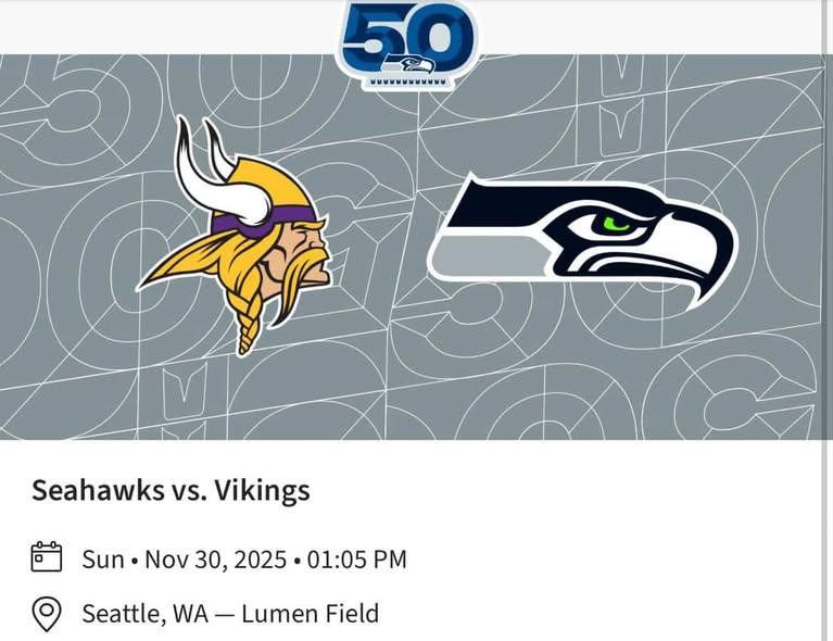 Seahawks Vs Vikings (4 Seats)
