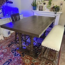 Jerome’s dining table set, espresso finish, 72 or 90W x 40H