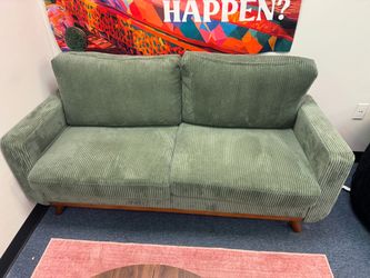 Green Corduroy Two-Seat Sofa