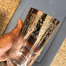 “Vintage Mid Century Silver Overlay Highball Glasses – Set of 6 – Barware”