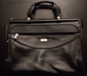 Vintage U.S luggage NY Black leather expandable briefcase laptop portfolio bag