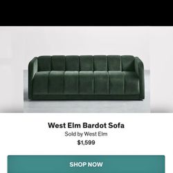 Green Velvet Couch 