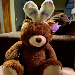 Jumbo Bear with Bunny Ears Plush 30"  NEW