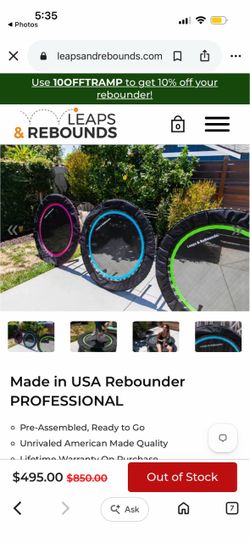 'LEAPS & REBOUNDS Rebounder 40 inches