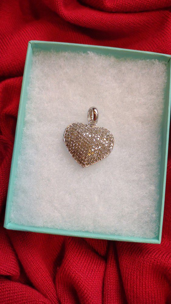 Sterling and Diamond Chip Locket