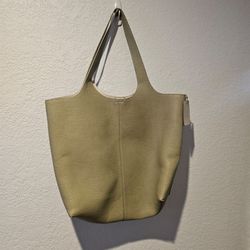 Light green vegan leather Tote