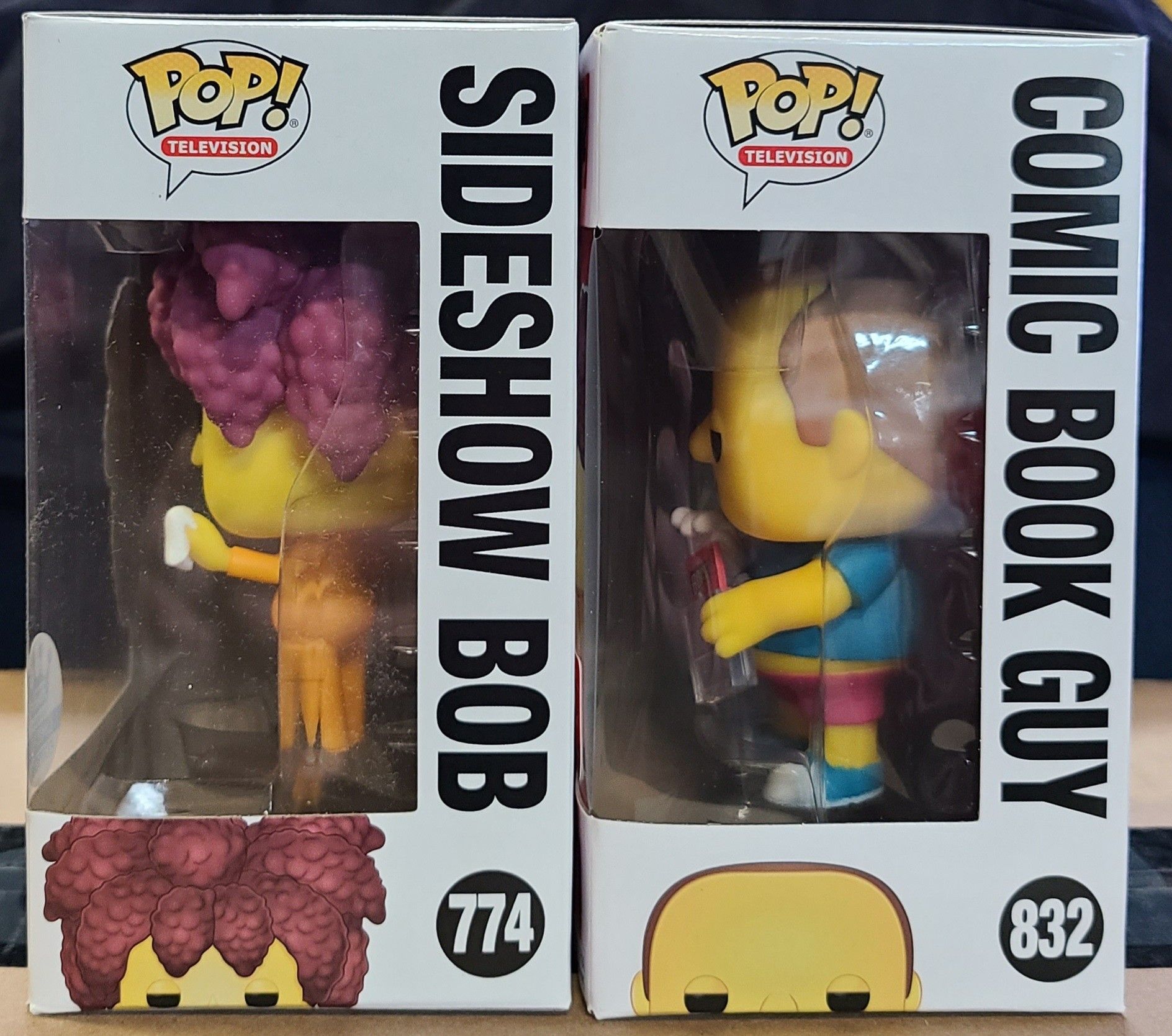 FUNKO: SIDESHOW BOB & COMIC BOOK GUY (EXCLUSIVE BUNDLE) **OFFICIAL '20 NYCC STICKER** 🔥 (PERFECT CONDITION/INCLS PROTECTORS) *AVAILABLE*