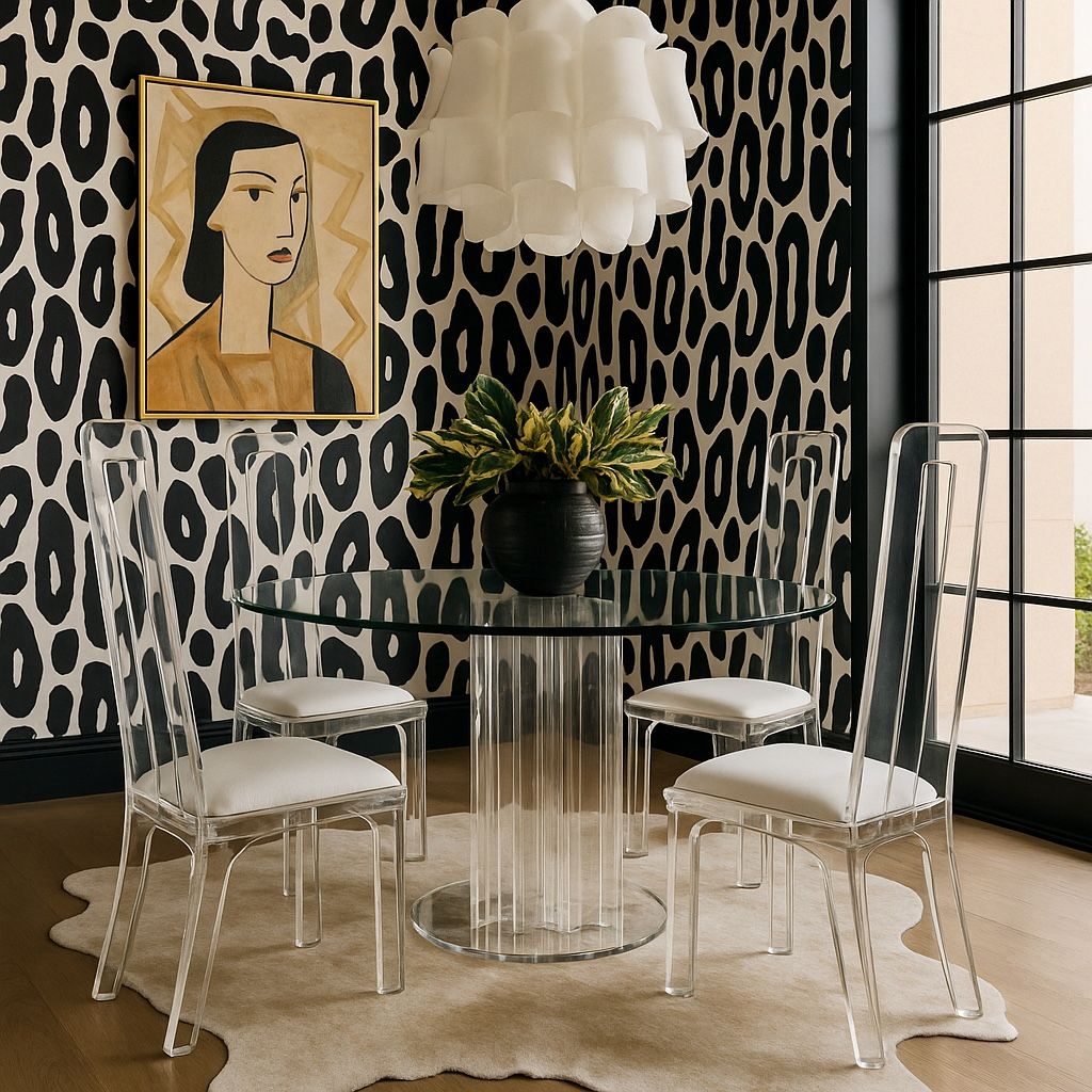 Custom Made 1980’s Postmodern Lucite Dining Set Costantini Style