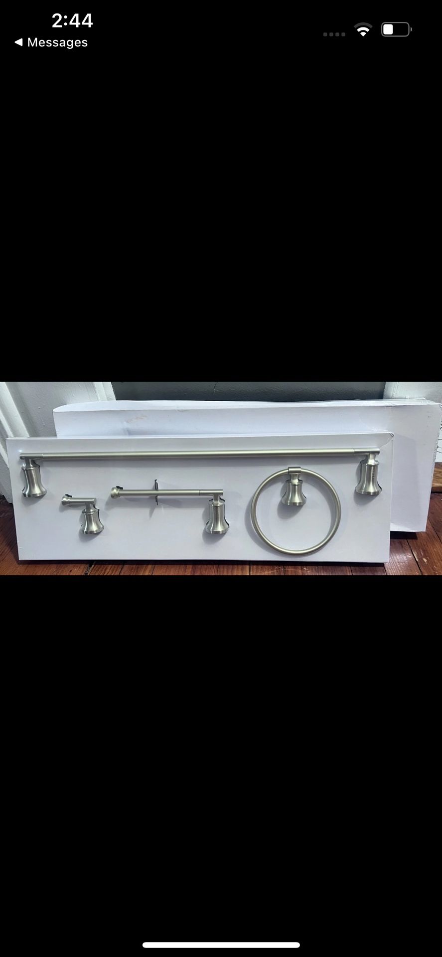 Glacier Bay Oswell 4-Piece Bath Hardware Set with 24 in. Towel Bar in Matte Gold