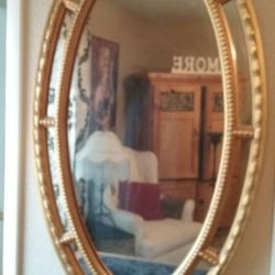 Mirror Antique gold oval