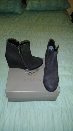 Vince camuto black suede booties in size 10, excellent condition, only worn once.