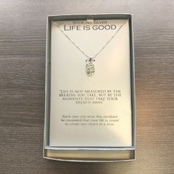 New Sterling Silver Life is Good necklace & pendant
