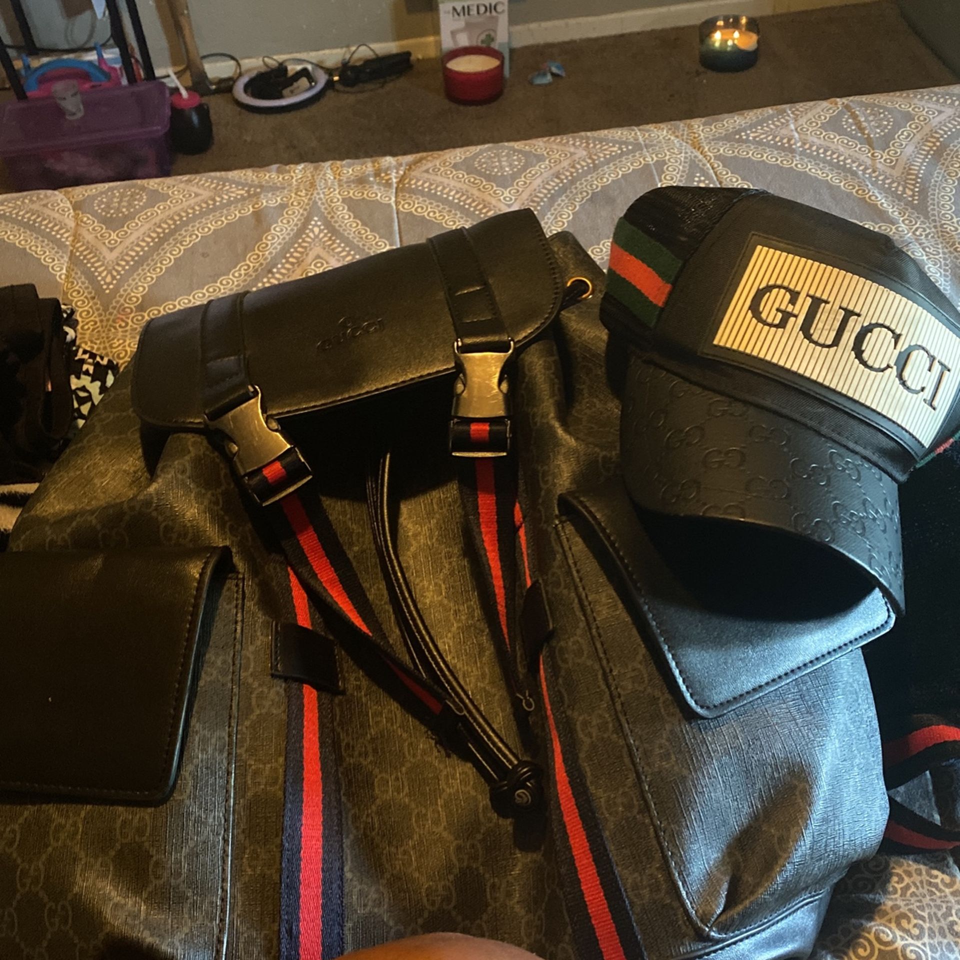 Gucci Back Pack And Hat