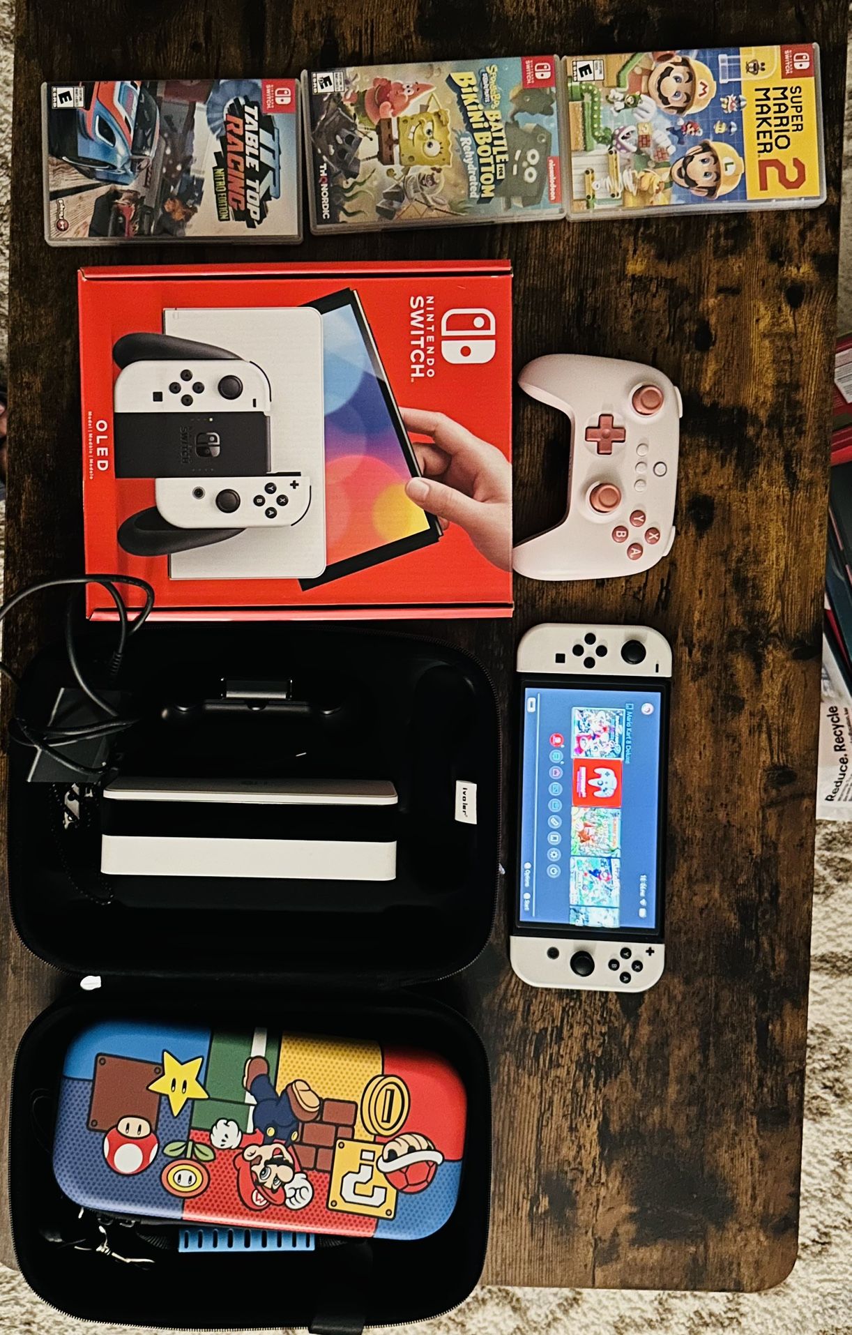 Nintendo Switch OLED + Controller + 3 Games- Perfect Condition