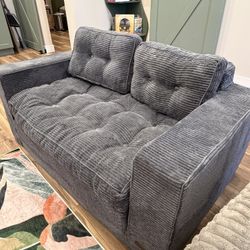 Dark Gray Corduroy Sleeper Sofa 