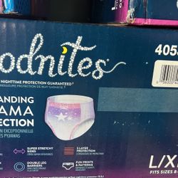 🔥Diapers Goodnites Bed wet underwear, for girls L/XL (8-14 Tailles), 75 units, eligible for FSA/HSA