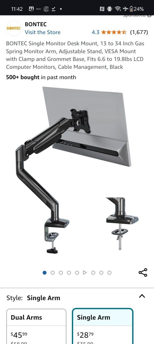 New Single Arm Monitor Stand