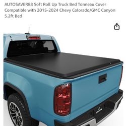 Soft Roll Up Truck Bed Tonneau Cover Compatible with 2015-2024 Chevy Colorado/GMC Canyon 5.2ft Bed