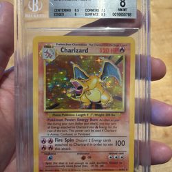 Pokemon Base Set Unlimited Charizard Beckett BGS 8