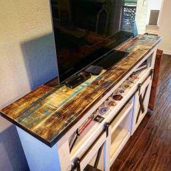 Custom made tv stands. YES ITS AVAILABLE. PRICED BY SIZE. ALL WORK IS CUSTOM MADE from a LICENSED artisan woodshop. Allstarwoodwerx. We dont make fu